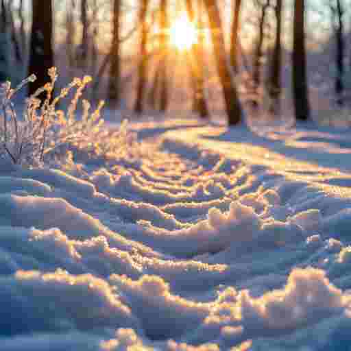 Он бежит по белому снегу