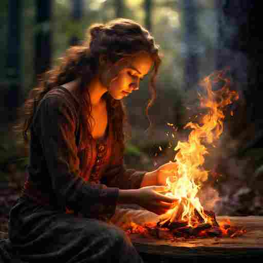 Огонь играет на дровах