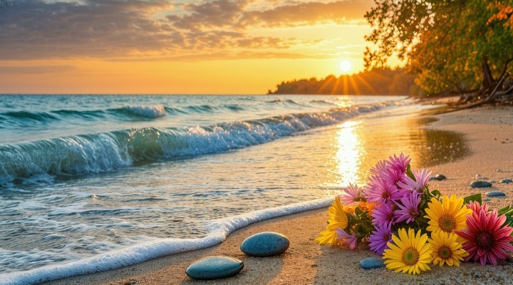 Золотится поверхность морская