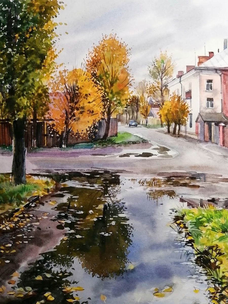 "Осень туманная. Листья гурьбой..."