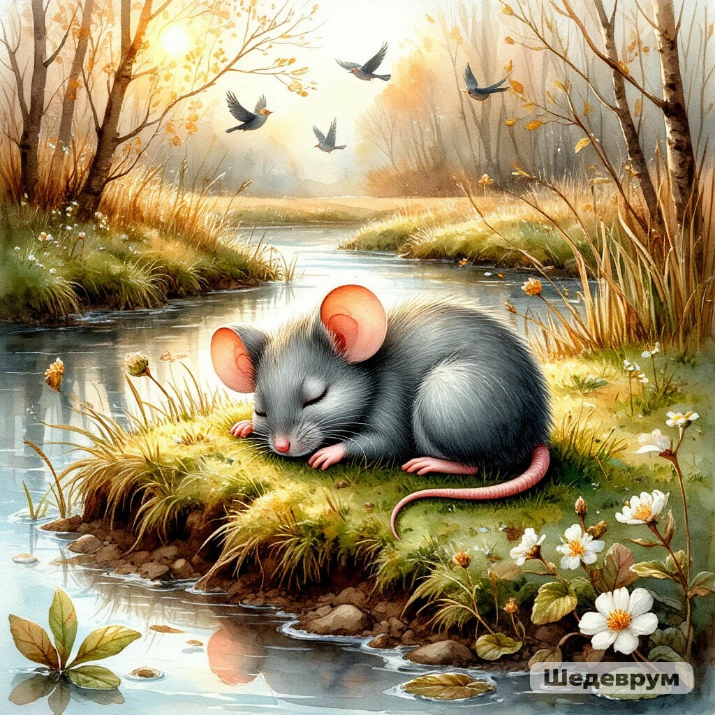 Мышонок на проталинке