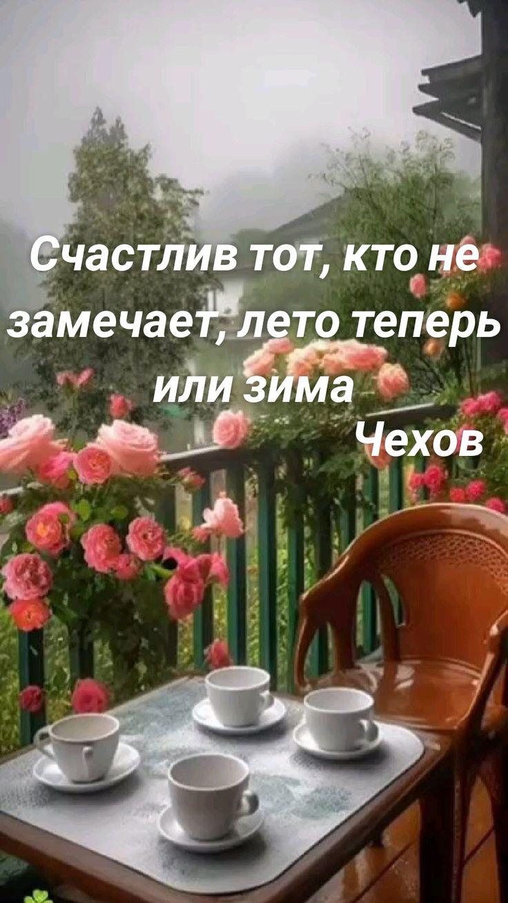 "Счастлив тот, кто не замечает, лето теперь или зима" (А.Чехов)